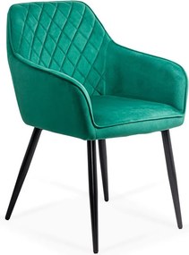 Scaun dining Aria, verde, catifea