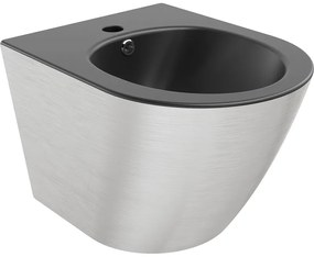 Bidet suspendat Mexen Lena, negru mat/model argintiu linii - 35224873