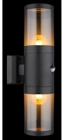 Aplica pentru exterior cu senzor de miscare design modern IP44 Xeloo negru, fumuriu