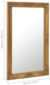 Oglinda de perete in stil baroc, auriu, 60 x 100 cm 1, Auriu, 60 x 100 cm