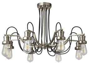 Lustra vintage stil industrial Olivia 8L argintiu satinat