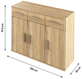 Dulap RESITA TIP 3, stejar Sonoma