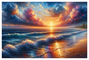 Tablou apus de soare peste mare