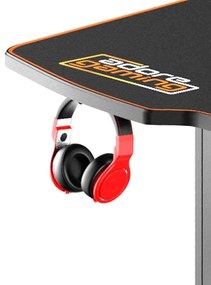 Birou Gaming Adore CARBON SERIES X9, 140 x 66 x 75 cm, suprafata carbon, mousepad, USB gamepad holder, suport pentru casti si pahar, cutie cabluri
