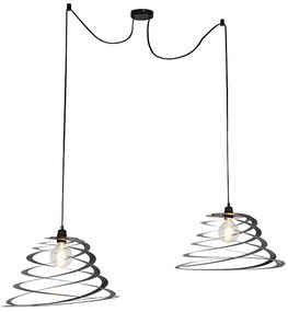 Lampă pendant de design cu 2 lumini cu abajur spiralat 50 cm - Scroll