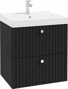 Dulap suspendat pentru lavoar negru mat Defra Fuego 60 cm