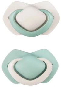 Canpol Babies Set 2 buc simetric suzete din silicon, 18m+, PUR CULOARE verde / gri
