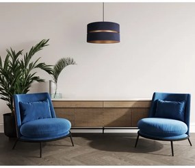 Lustră pe cablu Duolla DUO 1xE27/15W/230V d. 40 cm albastru/auriu