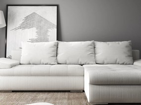 Colțar extensibil dumonde cu ladă de depozitare si sezut confortabil din spuma high-density, Leonardo Zoom Crem 260x185 cm II