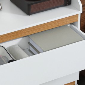 Comoda cu 3 sertare HOMCOM din lemn MDF si PAL pentru dormitor si sufragerie, 80x40x86cm, alb | Aosom RO