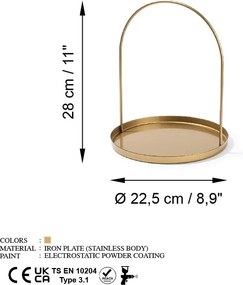 Suport bijuterii GED-005 Auriu 22.5x28 cm