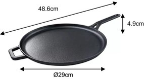 Tigaie din fonta pura pentru clatite, 29 cm Kinghoff KH1895