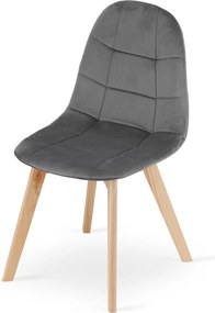 OFERTA Scaun de masă din catifea gri inchis BORA II. calitate secundara