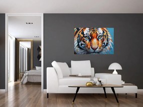 Tablou - Vedere a unui tigru, pictură (90x60 cm)