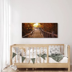 Tablou - Scări în natură în toamnă (120x50 cm)