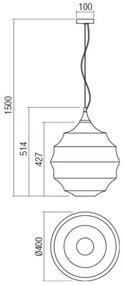 Lustră pe cablu Redo 01-1846 SLAG 1xE27/42W/230V d. 40 cm cupru