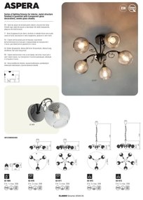 Redo 02-972 - Candelabru suspendat pe lanț ASPERA, 3x E14, 28 W, 230 V, Ø 52 cm, negru
