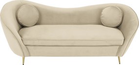 Canapea cu 3 locuri de design, ţesătură Velvet bejgold crom auriu, EZIO TYP 3