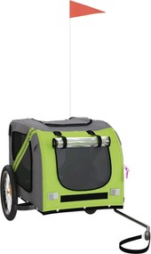 vidaXL Remorcă bicicletă animale companie verde/gri textil oxford/fier