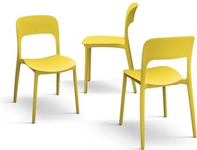 Set 4 scaune ROSINNA -POLIPROPILENA- HORECA - GALBEN - 4 BUCATI