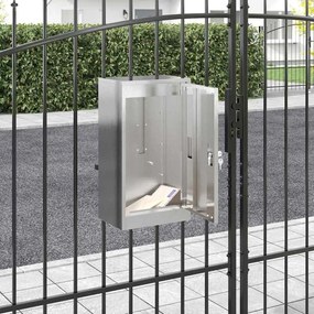 vidaXL cutie poștală cu ușă Argintiu 30 x 20 x 55 cm Oţel inoxidabil