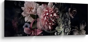 Tablou cu buchet (cu ceas) (90x30 cm)