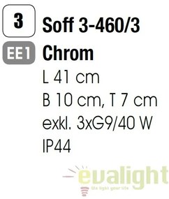 Aplica de perete pentru baie IP44 Tea Soff 3-460/3 chrom OR