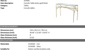Consola eleganta design LUX Antico auriu 113416 HZ