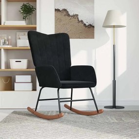 327749 vidaXL Scaun balansoar, negru, catifea