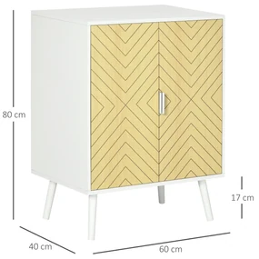 Bufet Modern HOMCOM pentru Sufragerie, Dulap Multifuncțional din Lemn cu 2 Uși și Etajeră Reglabilă, Design Elegant, 60x40x80cm | Aosom Romania