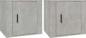 vidaXL Noptiere, 2 buc., gri beton, 50x39x47 cm