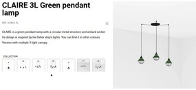 Lustra cu 3 Pendule design industrial Claire verde