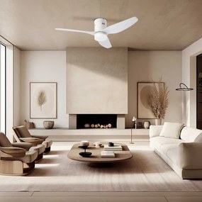 ZEVENTI - Ventilator de tavan LED PADUA LED/18W/230V Wi-Fi Tuya alb + telecomandă