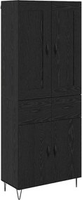 vidaXL Bufet cu sertar Stejar Negru 69,5 x 34 x 180 cm Lemn compozit