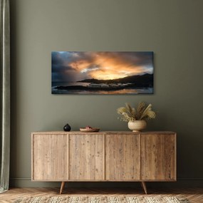 Tablou - plaja cu cerul întunecat (120x50 cm)