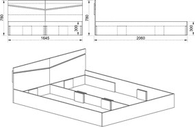 PAT MATRIMONIAL,164.5X206X78 (160X200) CM,CULOARE SONOMA,PAL