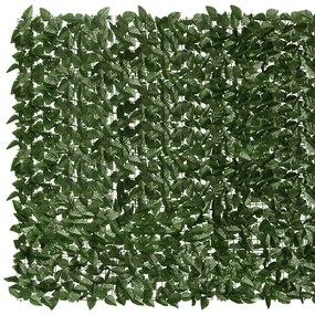 Paravan de balcon, frunze verde inchis, 600x150 cm Morkegronn, 600 x 150 cm