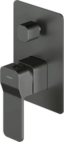Baterie cada - dus incastrata Omnires Slide grafit cu corp ingropat