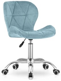 Scaun de birou AVOLA VELVET albastru deschis