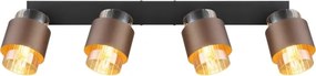 Globo 15560-4C - Corp de iluminat tip spot MILLEY 4xE27/40W/230V, negru/bronz