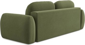 Canapea verde extensibilă/cu spațiu de depozitare cu tapițerie din țesătură bouclé 266 cm Pele – Makamii