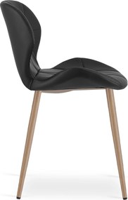 Scaun de masa MANGO din piele ecologica, neagra