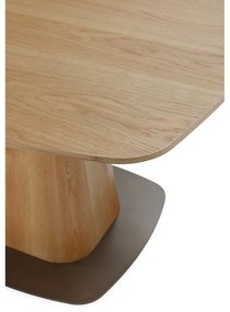 Masă de dining cu aspect de lemn de stejar 120x120 cm Etel – MOME