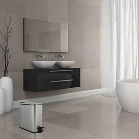 Coș de gunoi argintiu mat cu pedală din oțel 5 l Erik – Spirella