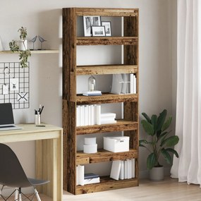 vidaXL Bibliotecă cu raft Lemn vechi 80 x 30 x 198 cm Lemn compozit