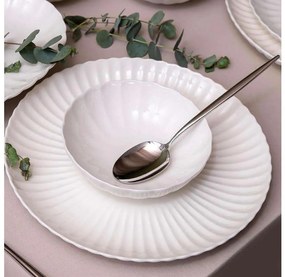 Set de masă, 18 piese, alb, din porțelan