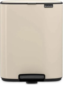 Cos de gunoi Brabantia Bo Pedal 1010123, 12 l, Inchidere usoara, Baza antiderapanta, Bej