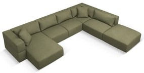 Colțar verde deschis (cu colț pe partea dreaptă/în formă de "U") Esther – Milo Casa