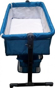 Patut copii transformabil in balansoar bebe Baby Care™ Co-Sleeper, Cu plasa insecte si cosulet depozitare, Design modern, 4 roti cu frana, Dimensiuni