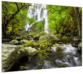 Tablou cu peisaj de pădure cu râu (70x50 cm), în 40 de alte dimensiuni noi